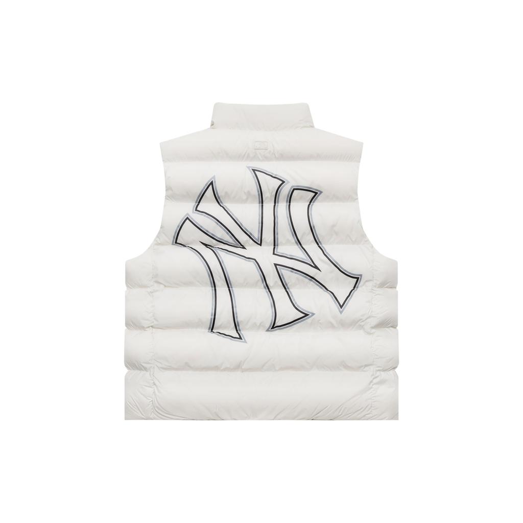 MLB Autunno Inverno 23 New York Yankees Logo Posteriore Poliestere Gilet con Lettere Giacca Piumino Corta Unisex Capo d'Abbigliamento Esterno Bianco 3ADVB0336-50CRS