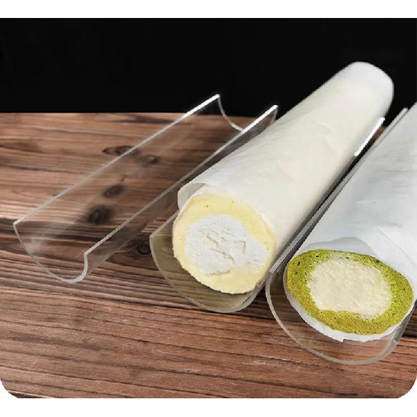 Zackoo 30cm Cake Roll Shaping U-shaped Mold Thickened Transparent Acrylic Swiss Roll Refrigerated Retainer Pastry Baking Tool