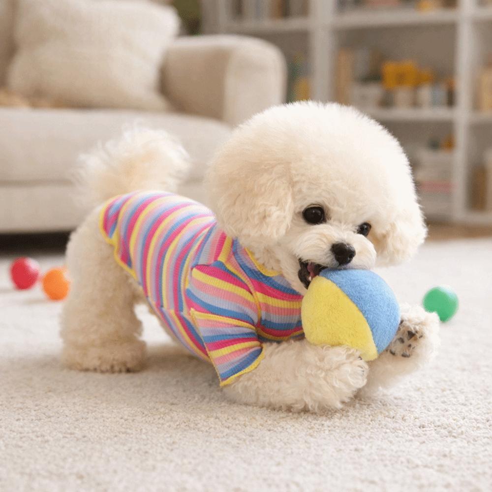 Rainbow Pet Long Sleeve Shirt Stretchable Two Legged Puppy Vest Dogs T-shirt  Autumn Winter Season