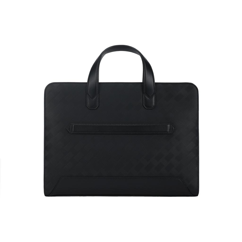 Montblanc Styl 3.0 Řada Značka Logo Jednobarevný Uzavírání na zip Ultra tenká Kůže Ruční Rameno Crossbody Aktovka Pánské tašky Černá 129962