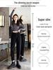 2025 Winter Black Velvet Thickened High-Waist Slimming Loose Harem Jeans for Petite Women
