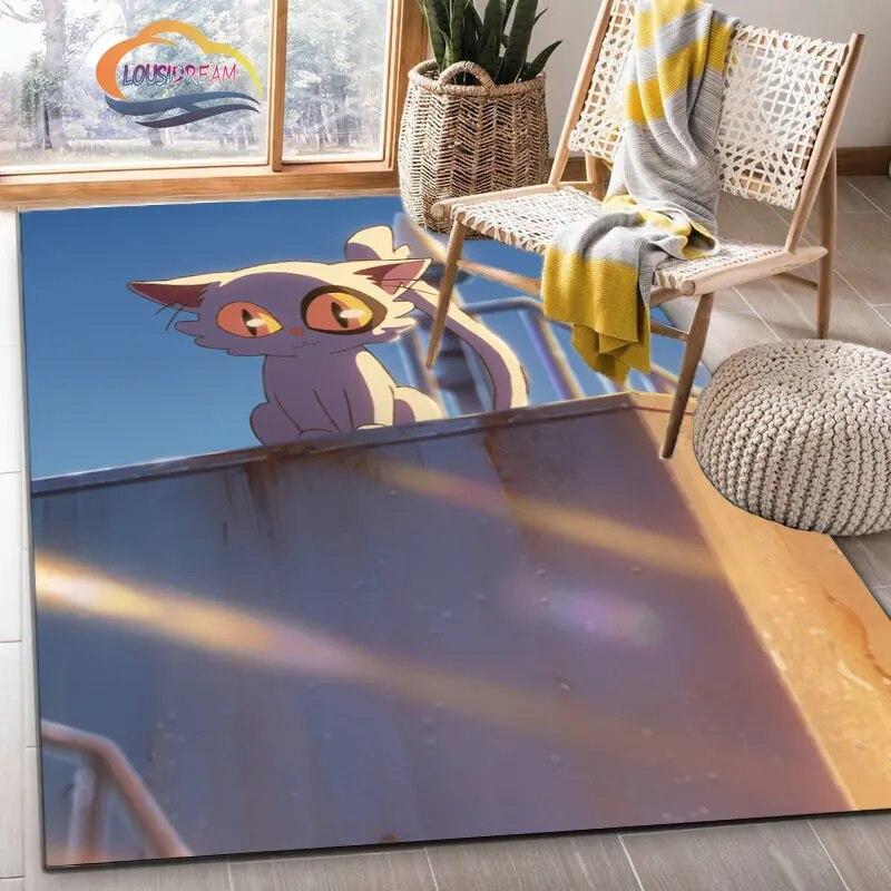 Latest Animated Suzume Anime Carpet 3D Printing Decorative Floor Mat for Children and Girls Living Room Bedroom Sofa Area Rug