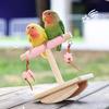 Fun Bird Rocking Stand Perch Toy With Rope Covering And Natural Wood Hanging Tearing Block for Parrots Entertainent
