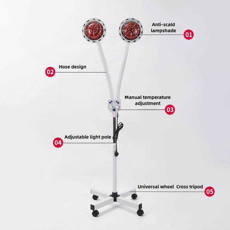 Household Vertical Infrared Therapy Heating Lamp Beauty Salon Professional Dual Head Dual Control Electric Baking Lamp