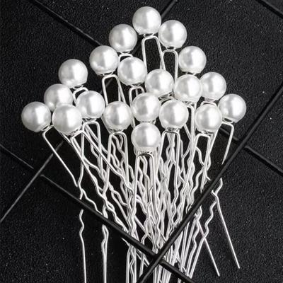 20PCS Fashion Pearls Wedding Hair Pins Clips Bridal Hair Jewelry Accessories Hairpins Handmade Pearl Headpieces Hair Decoration
