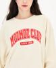 MOZMOZ Arch Logo Oversized Sweatshirt Cream