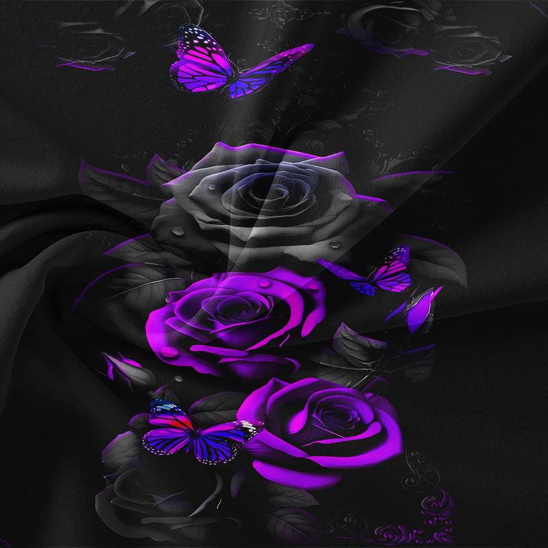 3Pcs Duvet Cover Set 1Pc Duvet Cover 2Pcs Pillowcases Without Core Ultra-Soft Comfortable Breathable Roses Butterflies