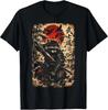 Samurai Raccoon Warrior Vintage Japanese Anime Men T-Shirt