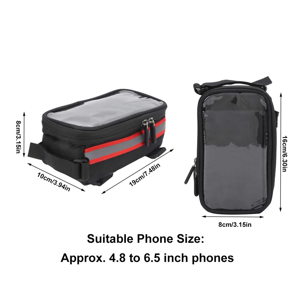 600D Nylon , TPU Bicycle Phone Bag Easy Installation Bike Top Tube Bag  Mountain Bike Riding