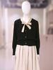 Le shop Tie Neck Color Block Button-up Long Sleeve Knit Cardigan TQ2KC327