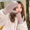 Women's Cute Plush Winter Mittens: Thick, Soft, Warm Cycling Gloves for Trendy Students