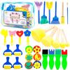 Children's Round Sponge Brushes for Art & Painting - Mushroom Head Tools for DIY Graffiti and Kindergarten Use