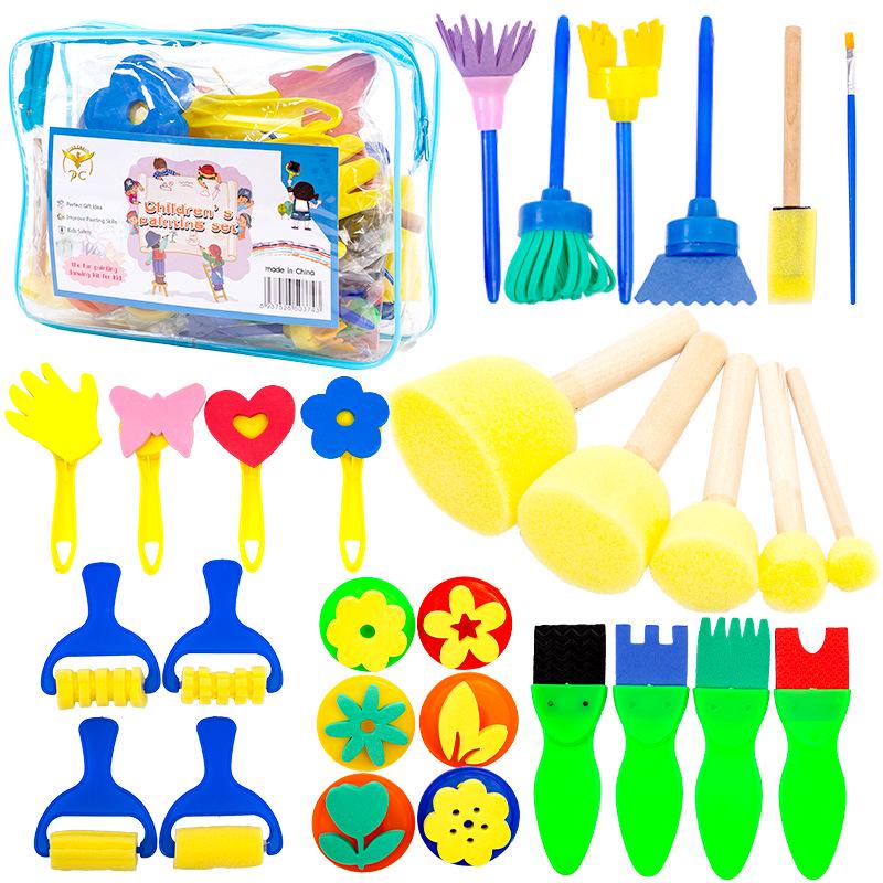 Children's Round Sponge Brushes for Art & Painting - Mushroom Head Tools for DIY Graffiti and Kindergarten Use