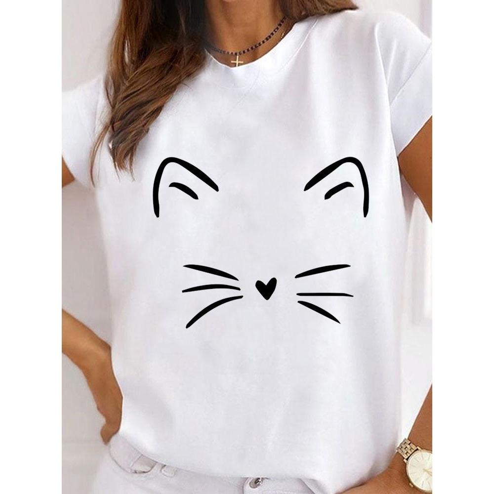 

Женская футболка с коротким рукавом с модным женским принтом XS