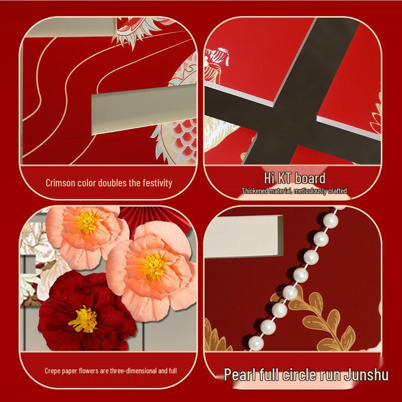 Complete Wedding Room Decoration Set: Bride & Groom's Bedroom with Double Happiness Theme