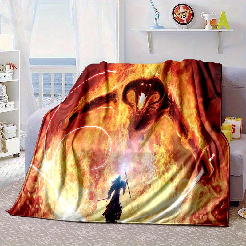 Middle-earth Map Adventure The Lord Blanket Flannel Blanket for Bed, Sofa, Camping, Hiking, Picnic Essentials, Gift for Family Fan Gifts