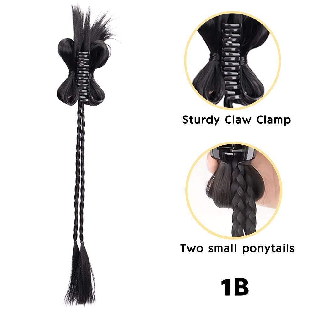 MISS WIG 1pcs Synthetic Long Straight Claw In Braided Ponytail Extension High Temperature Fiber Style Hair Accessories For Women Wear