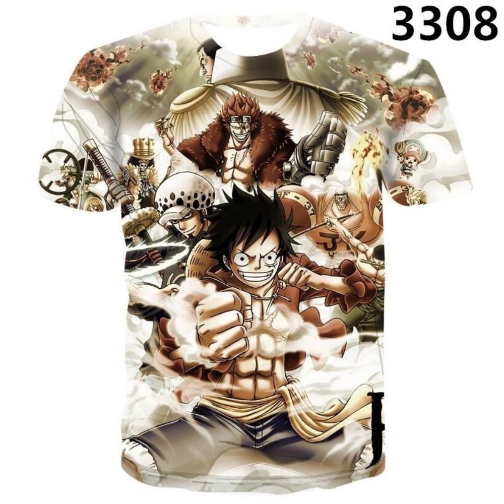 

T-shirt new men s Luffy shirt street anime top 3D printed Hipster role-playing short sleeved top 6XL