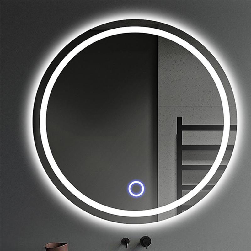 LED HD Smart Bathroom Mirror with Lights Circle Backlit Bathroom Mirror Wall Mounted Illuminated Mirror Advanced Bathroom Mirror