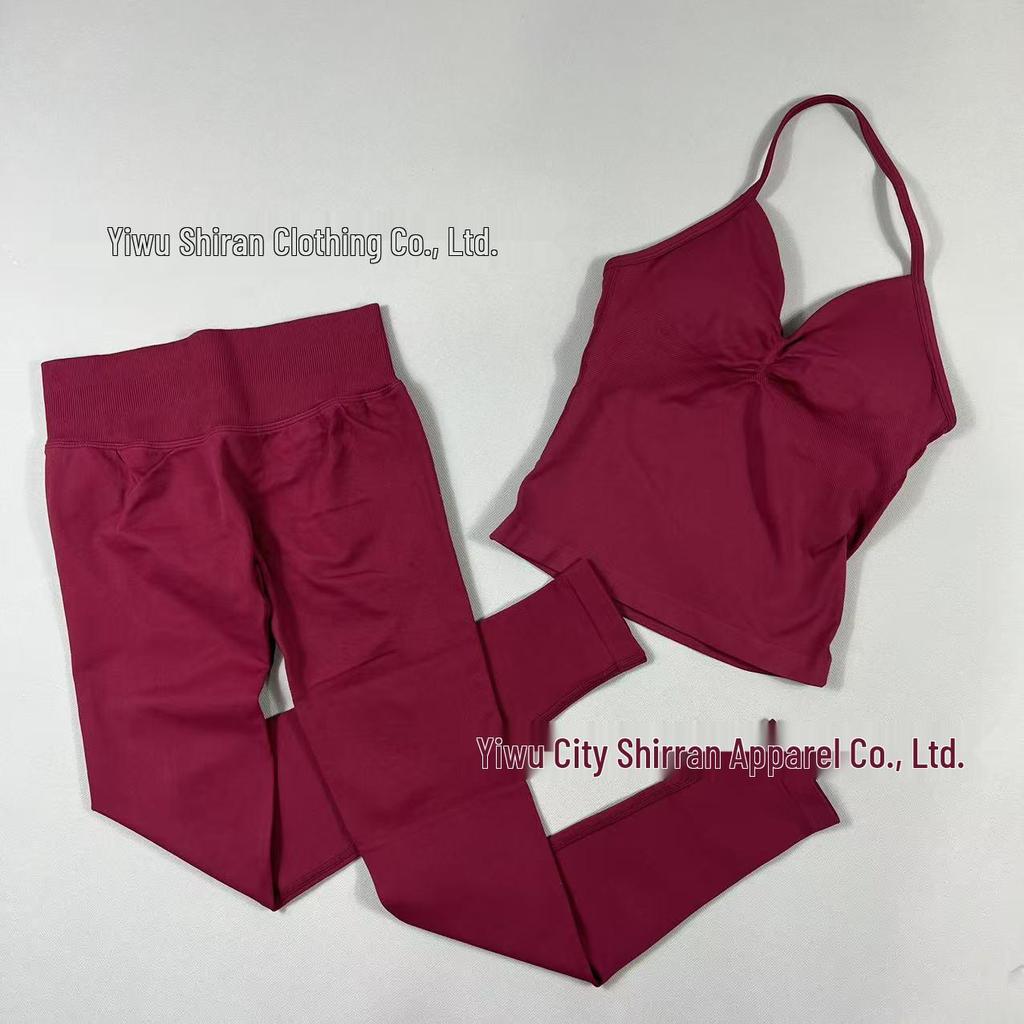 TK Sports Fitness Set: Back-Beauty Halter Tank & Longline Strappy Yoga Wear