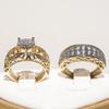 3 Pcs/set Fashion Colorful Zircon Inlaid Hollow Metal Ring for Women Accessories Jewelry Party Wedding Gift