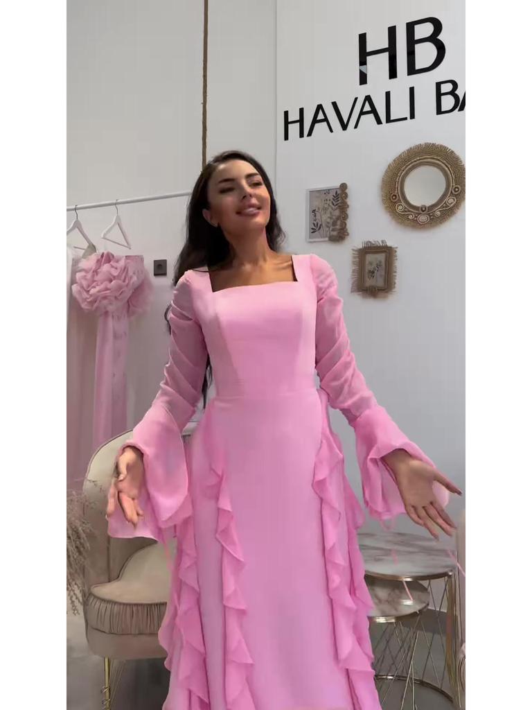 2025 Frühling Retro Elegantes Langarm Schlankheitskleid für Damen