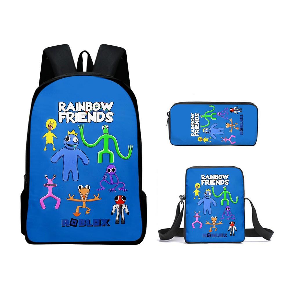 Rainbow Friends Zaino Scolastico Rainbow Friends Zaino Cartone Animato Borsa a Tracolla Astuccio Set da Tre Pezzi