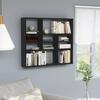 VidaXL Wall Shelf Bookcase Bookshelf with 10 Storage Compartments Floating Hanging Black 90x16x78 Cm 802940
