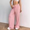 2026 Autumn/Winter Women's Casual Striped Cotton Drawstring Pants