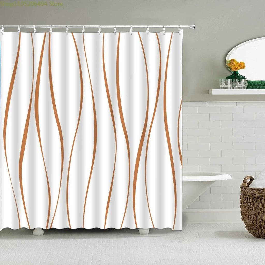 Black And White Striped Shower Curtain Colorful Creative Geometric Shower Curtain Modern Minimalist Bathroom Accessories Decor