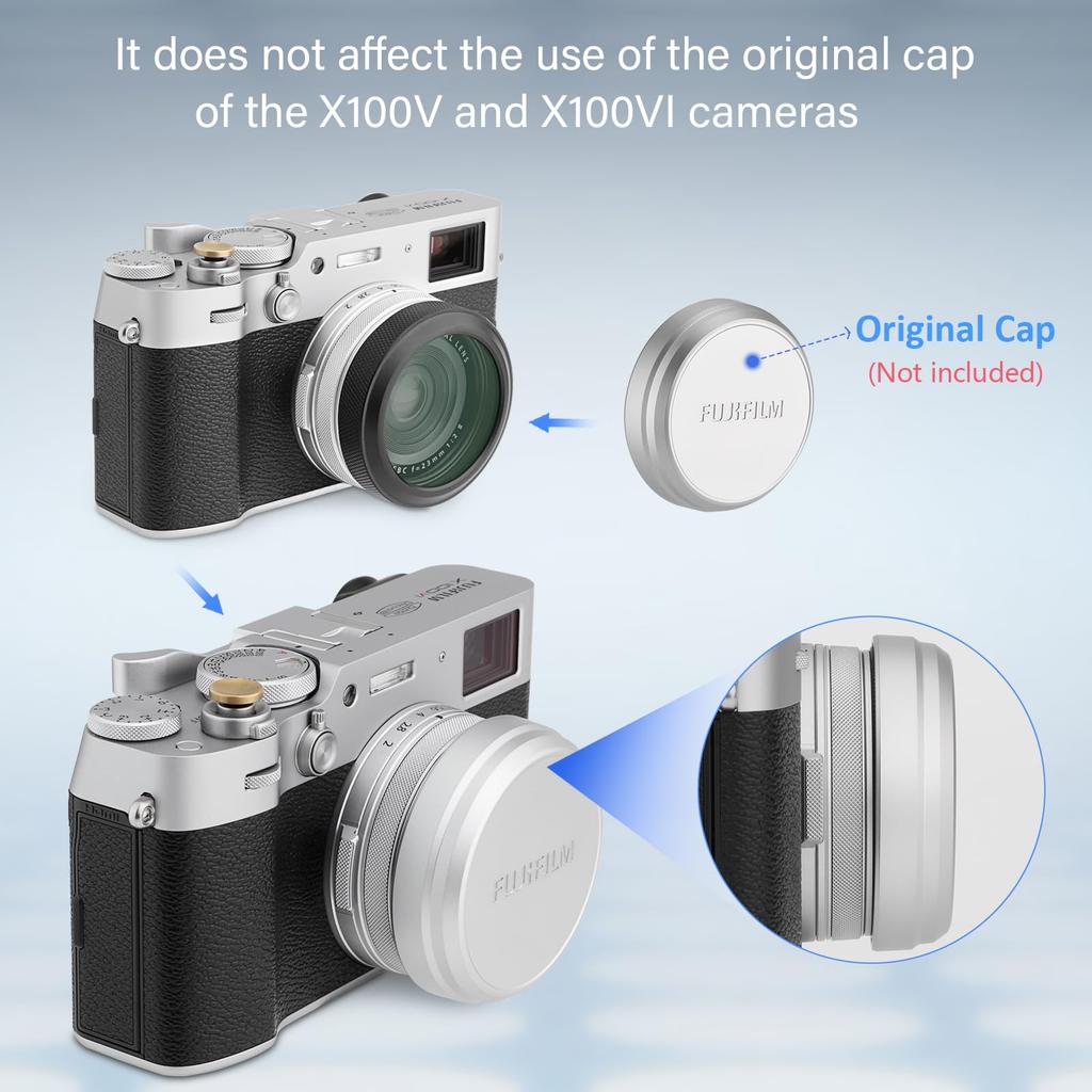 Haoge MC UV Camera Lens Protection Filter for Fujifilm X100VI and Fuji X100V Cameras with Integrated Adapter Ring, Black (LUV-XVIB)