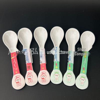 Kids' Cartoon Melamine Feeding Spoon - Cute, Food-Grade Tableware for Baby Food and Soups