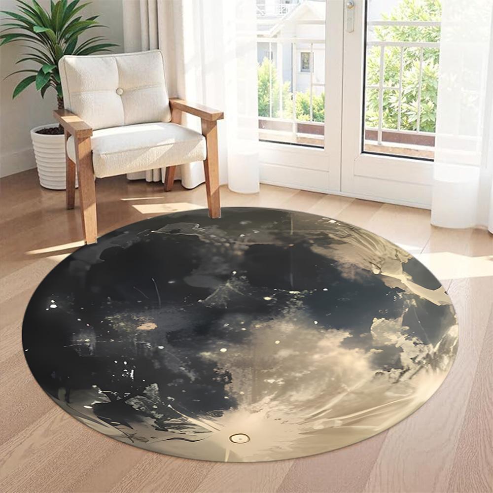 Stars Moon Round Floor Mat Design for Kitchen Decorate room Balcony Entryway Antislip Round Carpet Decorate Offices Birthday Christmas Gift