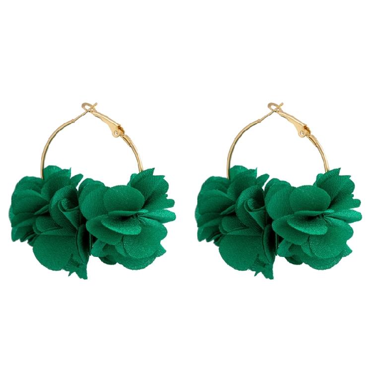 

Rose Drop Earrings Hand-making Circle Earrings for Women Girls Beach Jewelry зелений