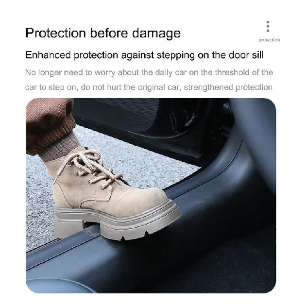 For Tesla Model 3 Highland Front Rear Door Sill Strip Guards Protective Mats Rear Underseat Cushion TPE Anti-dirty Pads