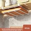 Kitchen Under Cabinet Hanging Organizer Rack with Hooks Multi-Purpose Holder for Paper Towel Cutting Board & Pot Lids