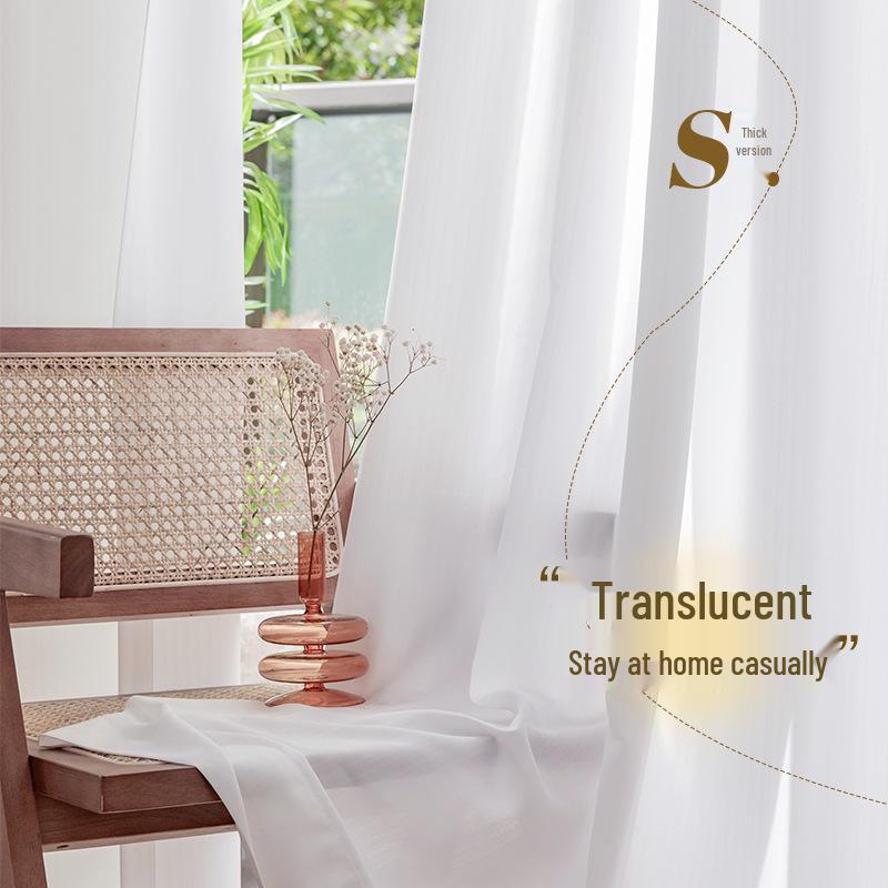 Nordic Semi-Shading Heat Insulation Gauze Curtain: Light-Filtering, Privacy-Ensuring for Living Room & Balcony.