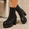 Fashion 11.5CM hate sky high waterproof platform shoes autumn winter new ultra-high heel women short boots increase wedge heel shoes
