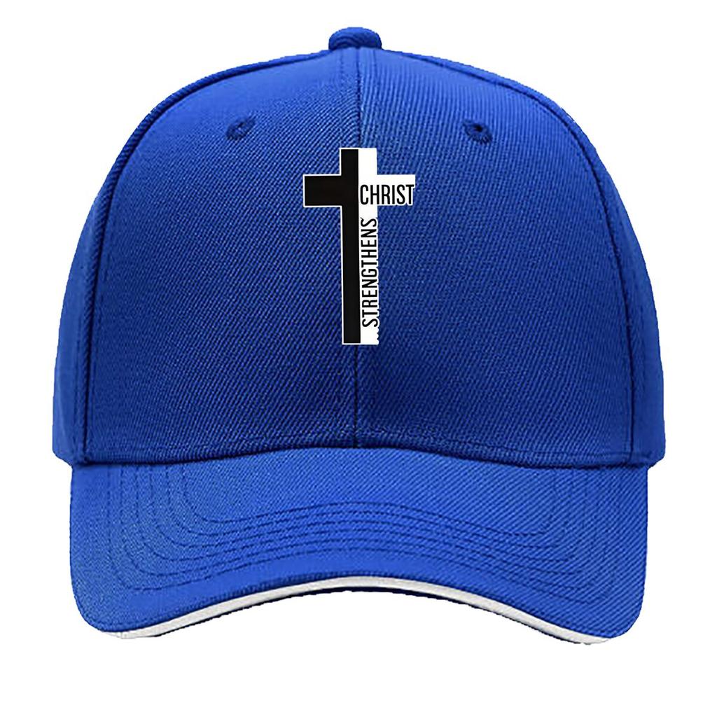 Unisexs Stylish Adjustable Baseball Cap with Cross Letter Print Breathable for Outdoor Activitie Sandwich Baseball Cap