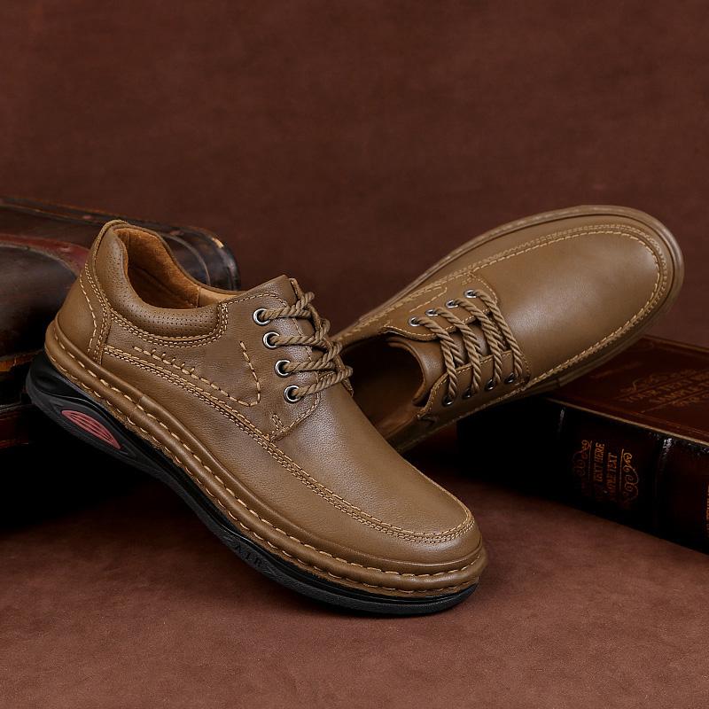 Luksusowa Marka Męskie Buty Casual Skóra Naturalna Męskie Biznesowe Płaskie Najwyższej Jakości Męskie Oksfordy Ręcznie Robione Oddychające Buty do Chodzenia