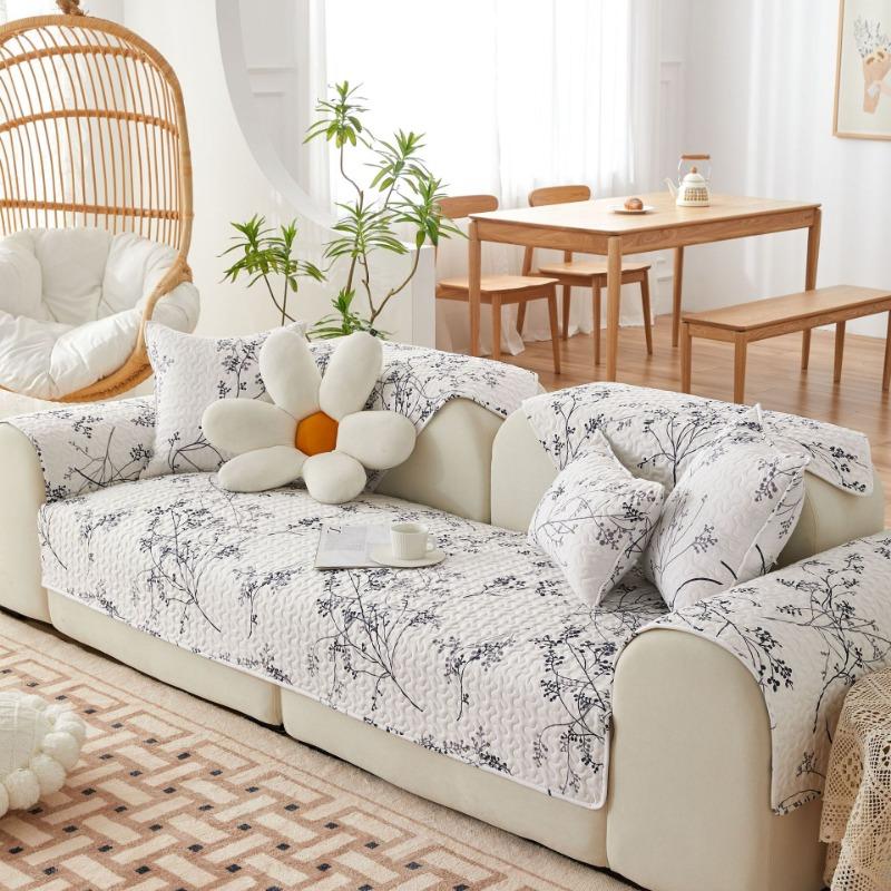 Pure Cotton Ins Style Fabric Non-Slip Sofa Cushion Four Seasons Universal Simple Sofa Cover Cover Backrest Cushion Cover Cloth