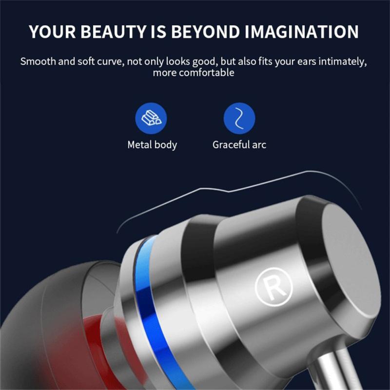Universeller Typ-C kabelgebundener In-Ear-Kopfhörer mit Geräuschunterdrückung, Kabelsteuerung und 3,5-mm-Telefon-Headset