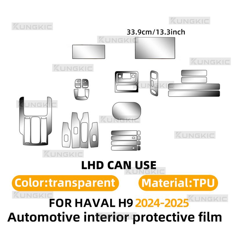 Für HAVAL H9 2024 2025 TPU Auto Innenfolie Transparent Control GPS-Bildschirm Fensterheber Kratzschutz Aufkleber PPF