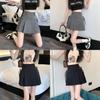 Polyester Pleated Mini Skirt For Women With High Waist And Tie Detail For Casual Summer Wear