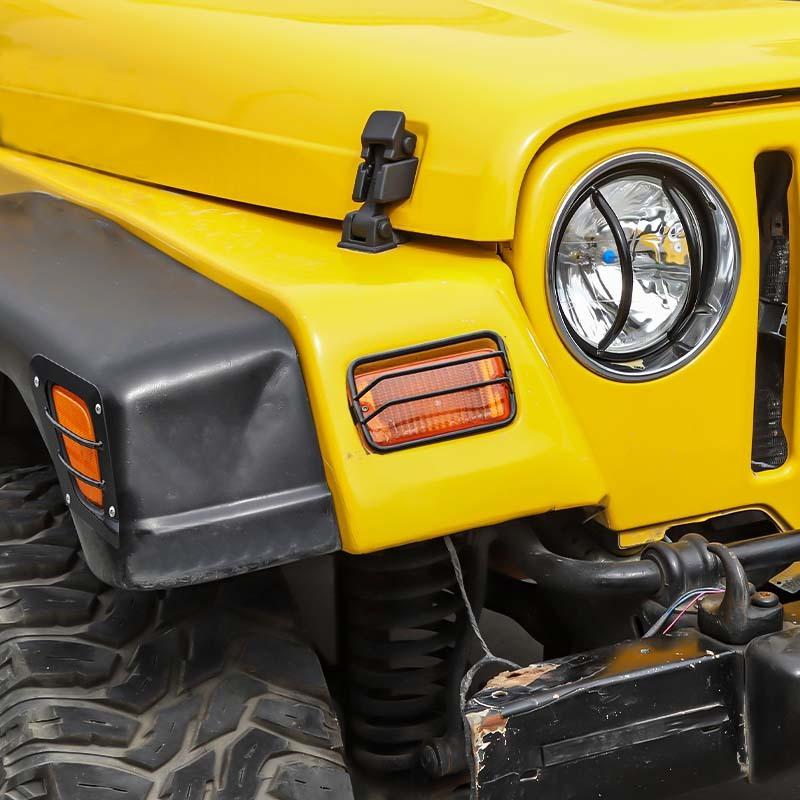 Car Headlight Turn Signal Light Decoration Wheel Brow Lampshade Cover Stickers For Jeep Wrangler TJ 1997-2006 Exterior Accessories
