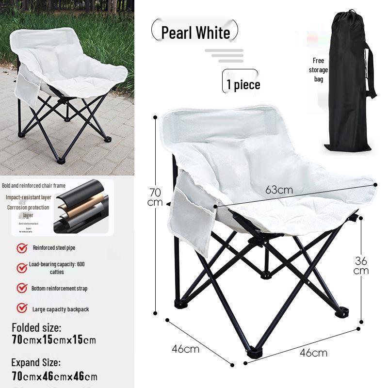 Extra Thick Outdoor Moon Chair: Portable Recliner & Fishing Stool