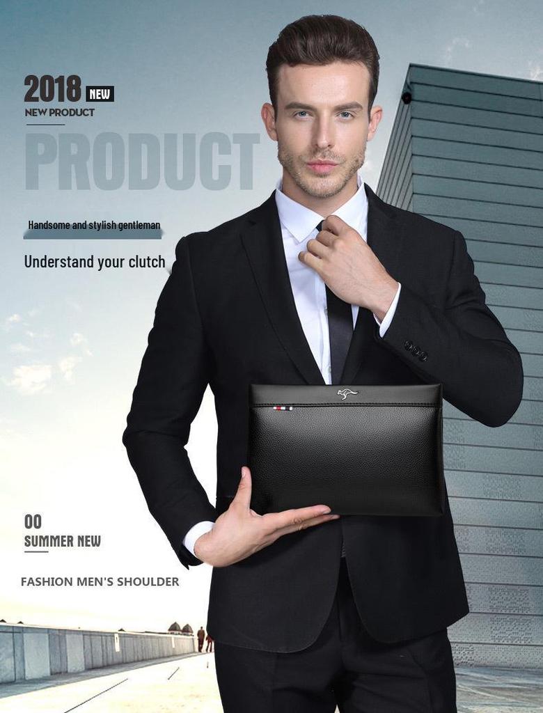 Men's Clutch Handbag - Trendy Underarm Envelope Bag & Mobile Phone Holder