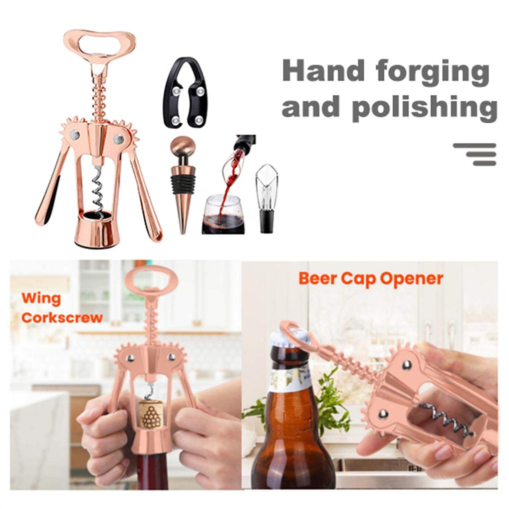 Zinc Alloy Champagne Wine Bottle Opener Stopper Corkscrew Cork Remover Saver Slicer Kit Gadget Tools Accessories Adult