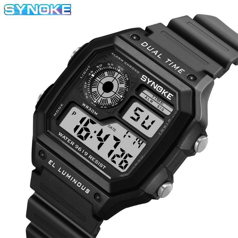 Top Brand New Luminous Waterproof Sport Men's Light Square Classic Student Watch