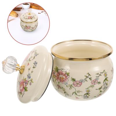 Coffee Can Enamel Spice Jar Food Containers with Lids Canister Salt Sugar Jar Enamel  Storage Canister Kitchen Gadgets Spice Jar